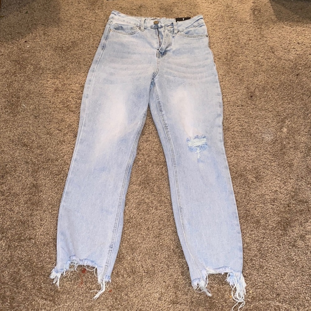 Fashion Nova jeans distressed denim